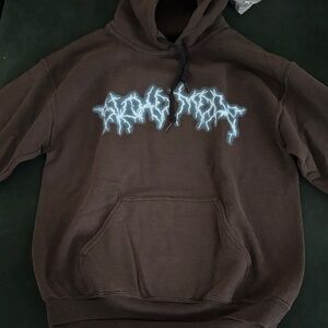 Travis Scott Brown Hoodie with White Design